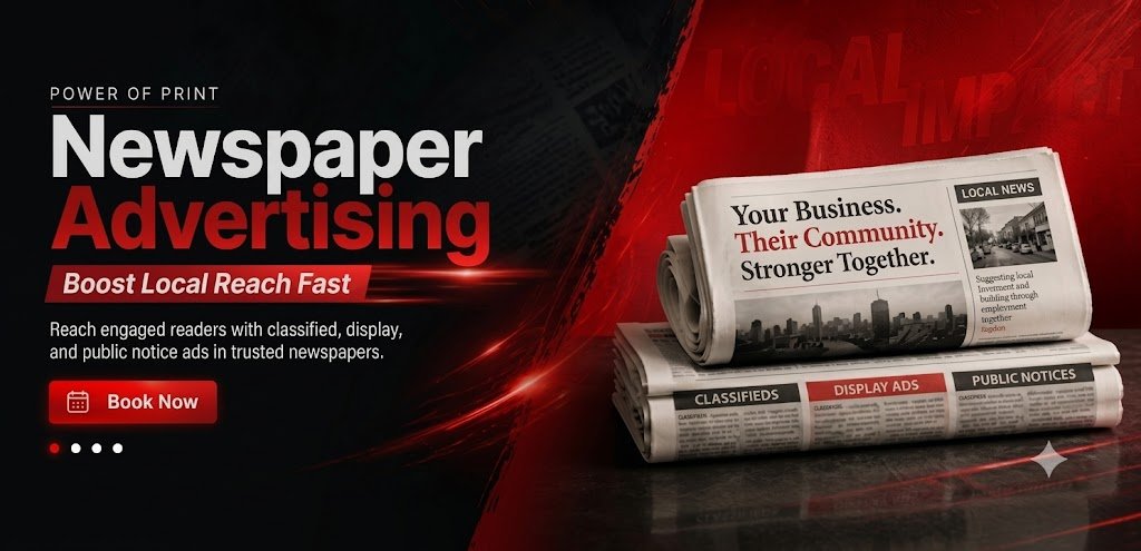 Newspaper advertising and online ad booking